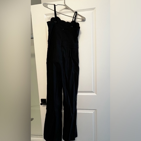 Anthropologie Black Scalloped Jumpsuit - Picture 6 of 8